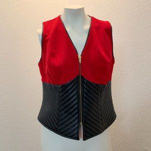 Alberto Makali Red and Black Quilted Vest